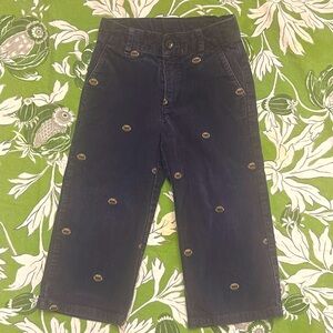 Janie and Jack Football Embroidered Corduroys in 2T